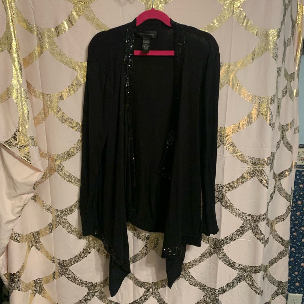 Cable & Gauge Black Sequin Cardigan